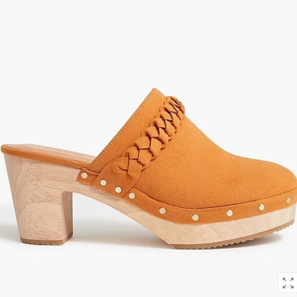 J. Crew Orange Mules with Wooden Heel - Picture 2 of 6